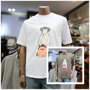 [지프](공용)  후로피  곰  라운드 반팔티셔츠 JP2TSU201_BP