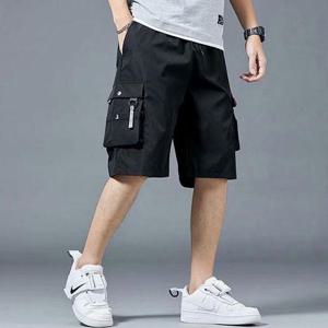 블랙 허리밴딩 포켓 트랜디 반바지 INSUM57N 밴딩반바