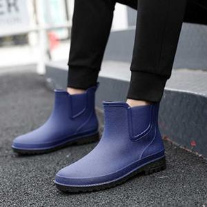 남자 방수 고무 신발 레인 부츠 패션화 발목 장화
