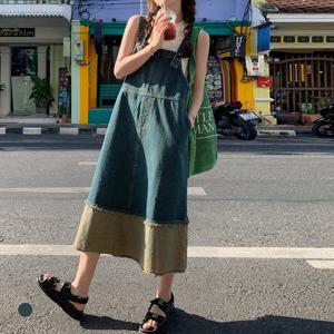 [카라]KARRA 투톤워싱데님오버롤원피스_A5F0003