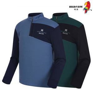 [마코] (남성)블록 배색 반집업 티셔츠_MMM3TH01