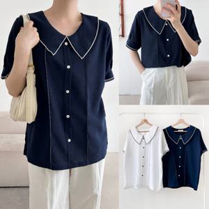 나야홍 / 위쉬몰 BS 두줄세라카라블라우스(V057H508) 빅사이즈