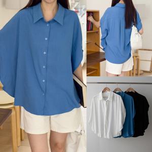 나야홍 / 위쉬몰 SM 튤립소매카라블라우스(V030H507) 빅사이즈