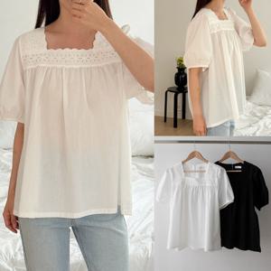 나야홍 / 위쉬몰 SM 스퀘어펀칭꽃블라우스(V032H507) 빅사이즈