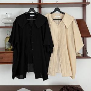 나야홍 / 빅사이즈카라블라우스 V028L507 세일러오버핏블라우스