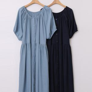 나야홍 / 빅사이즈반팔원피스 V052L508 메모리단추맥시원피스 W