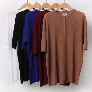 나야홍 / 빅사이즈골지티 9807L508 여름골지니트반팔티 RM