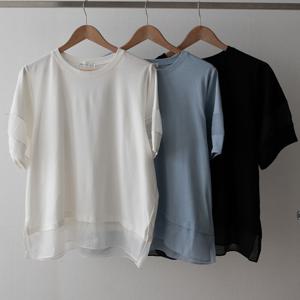 나야홍 / 빅사이즈쉬폰티 V031L507 럭셔리부분비침티셔츠 SM