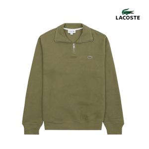 라코스테 남녀공용 반집업 코튼 스웨트셔츠 SH1927 카키