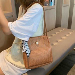 여름 휴양지 가방 스타일 라탄 핸드백 숄더 어깨백