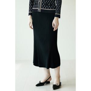 [요이츠]베이직 플리츠 롱 밴딩 스커트 블랙_YJ09WNPSK30