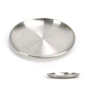 업소용 샤틴공법 무광 스텐 원형 접시 40호 반찬 식당 큰접시 위생 주방용품