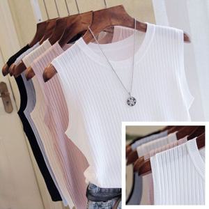 나시 골지 라운드 민소매티 URD-060