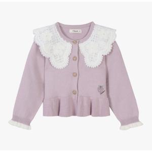 [치크(키즈)]밑단 니쥬 프릴 스웨터 가디건 CKCK24W2G