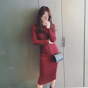 원피스 LK-K004 니트 긴팔 골지 데일리 2컬러 의류 데일리 여성