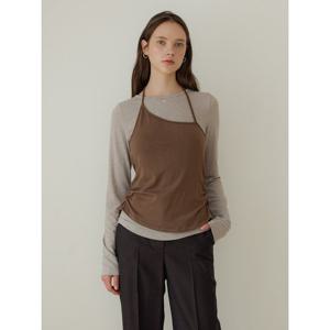 [올리브데올리브]뷔스티에 레이어드 배색 티셔츠  OW5AE820