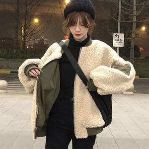 WS-HS12 리버시블 점퍼 패션 양면 뽀글이 의류 데일리 캐주얼 여성 항공