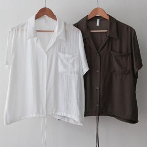 나야홍 / 빅사이즈카라셔츠 U773L508 초코라떼조임매듭남방 GO