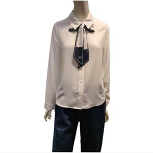 [숲]스탠카라 프린트 타이 블라우스(SB9LS35)