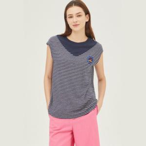 [베네통]스트라이프 슬리브리스 탑_BATS72331