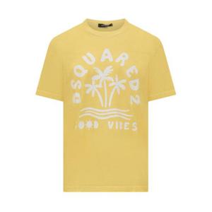 디스퀘어드2 반팔 티셔츠 S71GD1386S22507 173 SAFFRON YELLOW