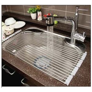 길이확장형 씽크롤선반 400 3단 씽크대 스텐 롤선반