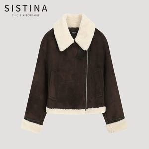 [SISTINA] 인기 스웨이드 집업 무스탕 자켓_AWUJKO41030_DW