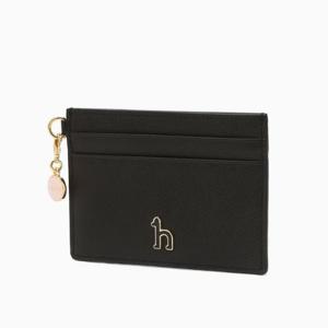 [헤지스ACC] 블랙 소가죽 참장식 카드지갑 HIHO5F900BK