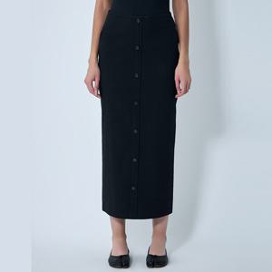 25 FW 이세이미야케 Like Torso Like 버튼업 니트 스커트 블랙 IM58FG016 15