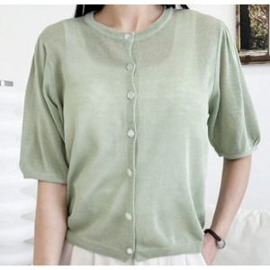 [굿쇼핑몰_의류]여성 엘르퍼프 반팔 니트 스웨터 가디건 DJJ1020