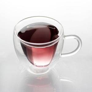 (로하티)하트 이중 유리잔 270ml 예쁜 유리컵