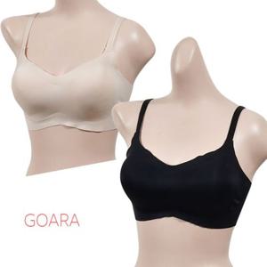 (고아라)가벼운 어깨끈 노와이어 프리컷 햄라인 브라