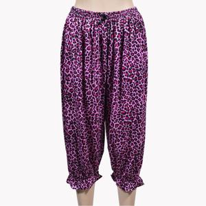 여성 레오파드 발목 밴딩 고급 8부 파자마 잠옷 바지