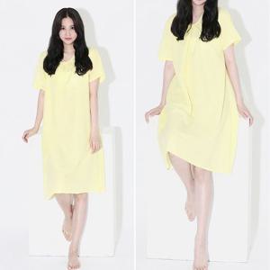 여자 데일리 편한 홈웨어 바썬트 반팔 원피스 잠옷