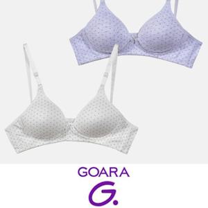 심플한 도트 무늬 베이직 노와이어 B컵 브라