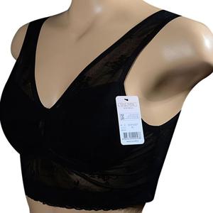 챠밍 망사 노와이어 메쉬 탑브라 플라워 브라렛 속옷