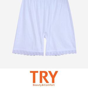 트라이 밑단 꽃무늬 레이스 순면소재 여성 3부 속바지