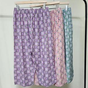 국산 여성 여름 레이온 8부 홈웨어바지