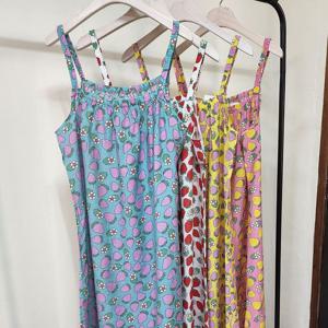 국내제작 여성용 여름 인견 나시 원피스 잠옷