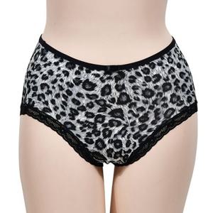 호피 무늬 레이스 누디 라인 여성 햄라인 심리스 팬티