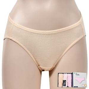 트라이 데일리한 컬러감 여성 솔리드 미디 팬티 3매입