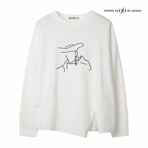 [나인식스뉴욕] 카우보이 자수 트임 맨투맨 티셔츠 (NP9TS007M0)