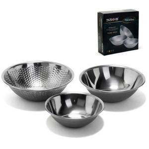 키친아트 스텐 믹싱볼 채반 소쿠리 바구니 함박 3종