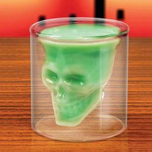 (로하티)해골 술잔 75ml 이중유리 양주잔