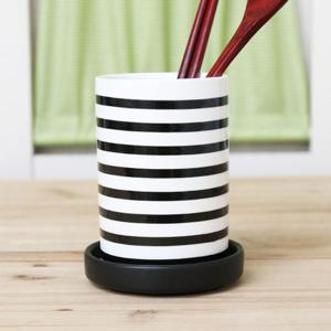 모던라인 도자기 수저통 1단 스트라이프