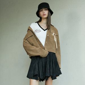 [에고이스트]카라배색 레더 자켓 ER4TZ900