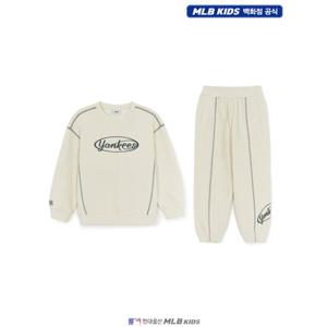 [MLB키즈US] (7AS2B0454-50CRS) 스트릿 베이직 컬러 스티치 맨투맨세트 아동맨투맨세트 키즈맨투맨세트