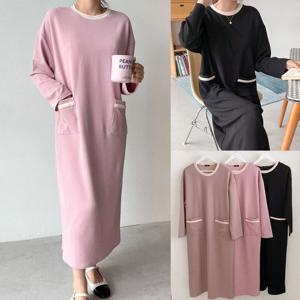 나야홍 / 위쉬몰 AR 배색라인투포켓원피스(V171H509) 빅사이즈