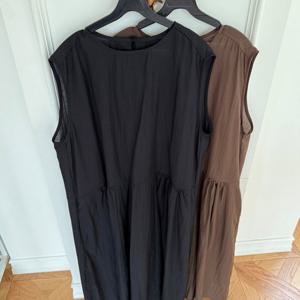 나야홍 / 빅사이즈원피스 V164L508 민무늬주름나시원피스 LT