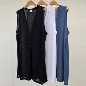 나야홍 / 빅사이즈롱조끼 U789L508 댄디스판짱짱롱베스트 MN